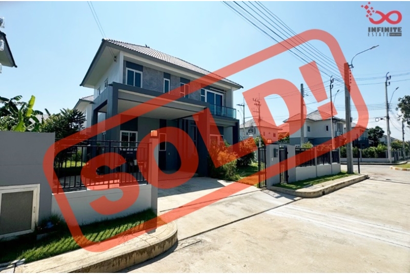 ขายบ้านเดี่ยวหลังมุม 2 ชั้น หมู่บ้านราชพฤกษ์ ลาดกระบัง 115.5 ตารางวา ถนนหลวงแพ่ง